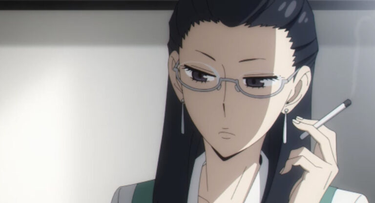 アニメ2話職場で煙草を吸うシャロン